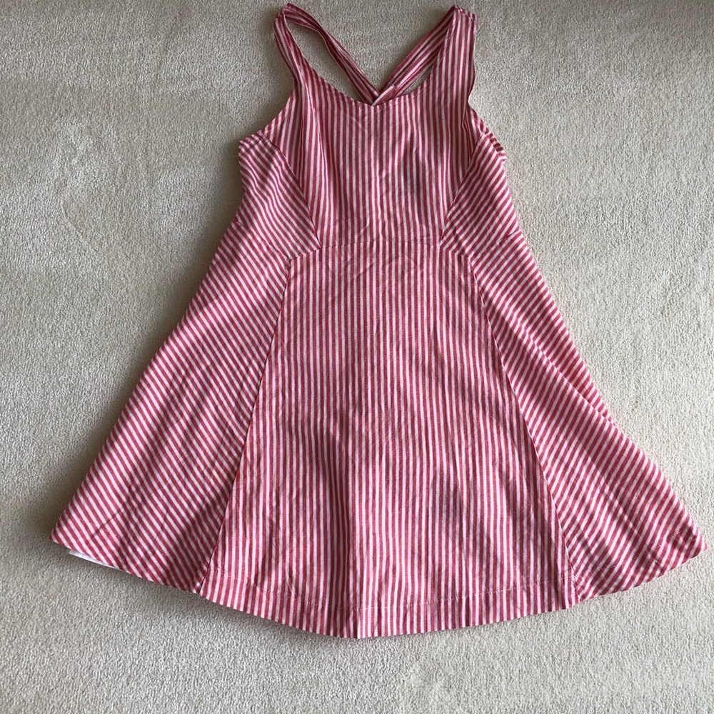A red striped dress
